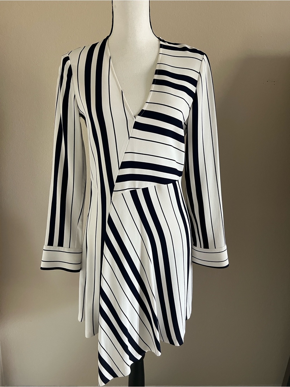 Zara Navy & White Striped Dress